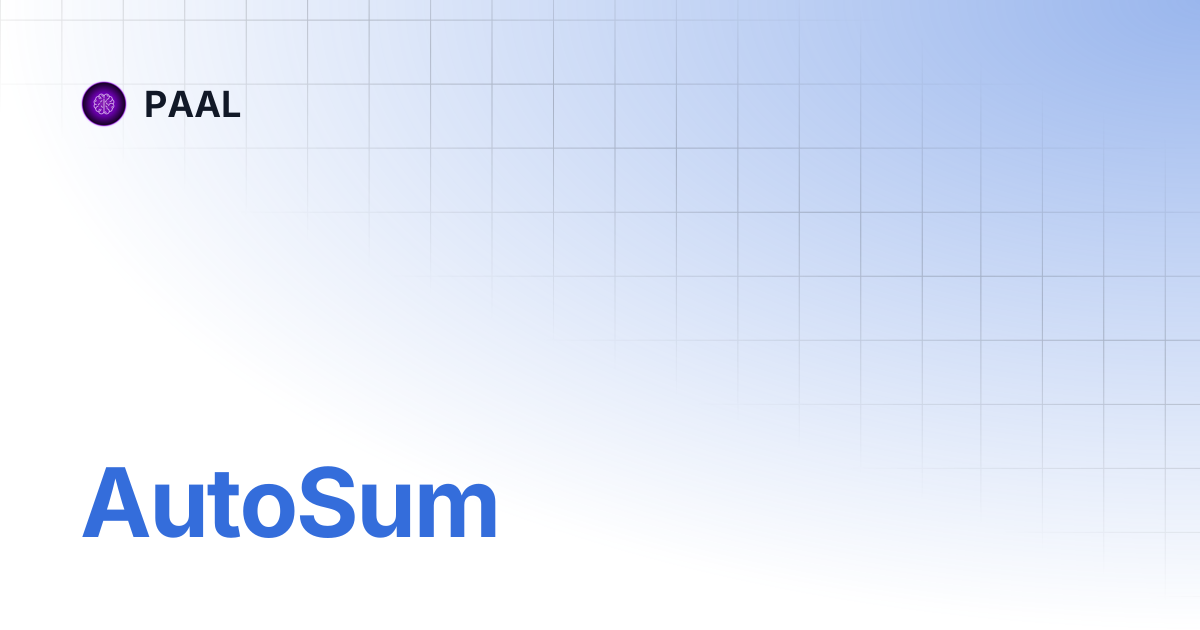 AutoSum | PAAL