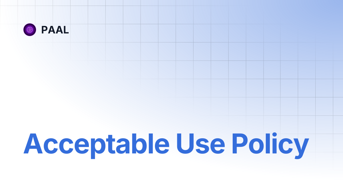 Acceptable Use Policy | PAAL